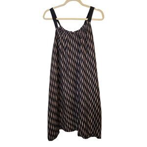 Floreat by Anthropologie black and tan sleeveless silk above knee dress. Size M/